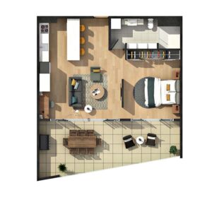 1 Bedroom Open